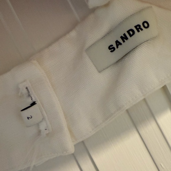 Sandro Women's White Pleated Crepe Bra Top - Picture 5 of 5